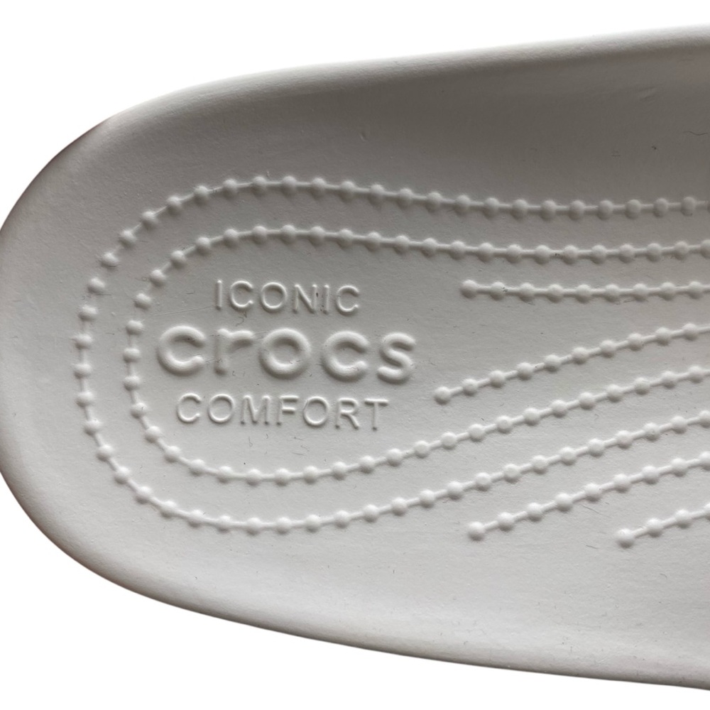 NEW Crocs Womens Shoes Baya Slide Sandals 9 White Flat Casual Cushioned Comfort - Picture 7 of 10